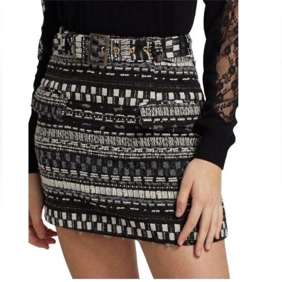 NWT Ramy Brook Chic Black and White Patterned Skirt, US4 - Picture 2 of 16